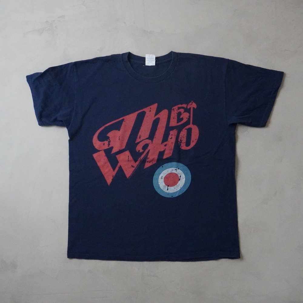 The Who Band T-Shirt Large Mens Navy Blue Logo Target Rock Music Y2K